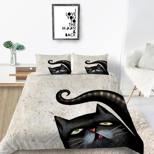 Housse De Couette Dessin Animé Chaton Animal Parure De Lit Adulte A... on Productcaster.