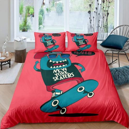 Housse De Couette Monstre De Dessin Anim¿¿, Ensemble De Literie Pou... on Productcaster.