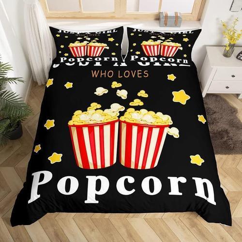 Parure De Lit Popcorn, Juste Une Fille Qui Aime Le Pop-Corn, Housse... on Productcaster.