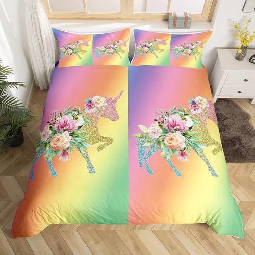 Housse De Couette Licorne Pour Filles, D¿¿Cor De Chambre ¿¿ Coucher... on Productcaster.