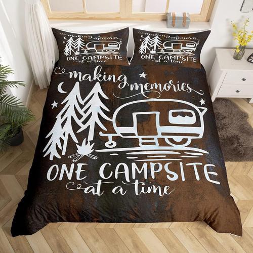 Happy Camping Ensemble De Literie Pour Filles Garcons Enfants Campi... on Productcaster.