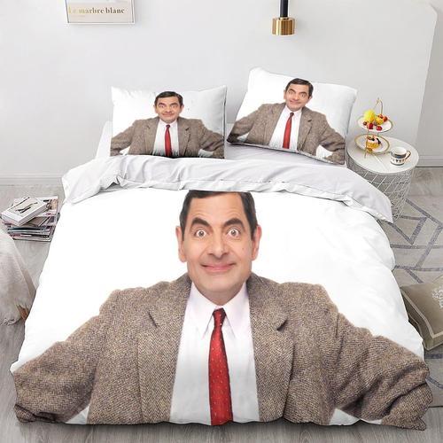 Ensemble De Literie Imprime Mr. Bean, Avec Fermeture A Glissiere, E... on Productcaster.