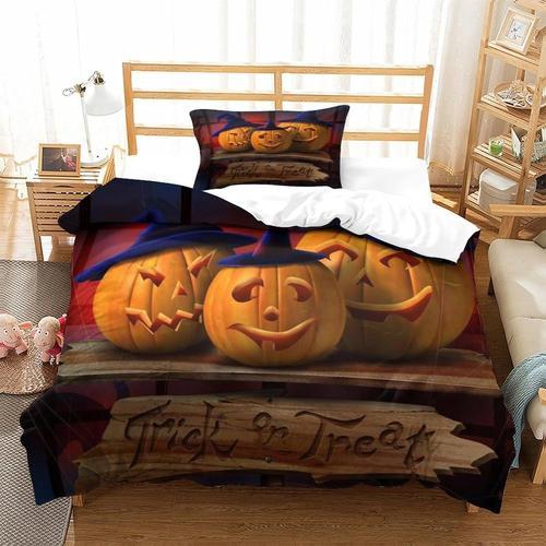 Housse De Couette A Imprime Fin Halloween, Ensemble De Literie En M... on Productcaster.