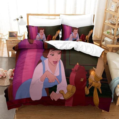 Housse De Couette En Duvet La Belle Et La Bete Literie 3 Pieces Hou... on Productcaster.