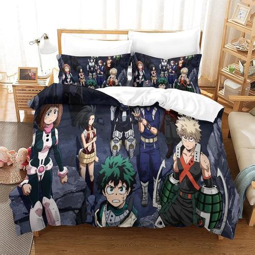 Hero Academia Housse De Couette Avec Fermeture A Glissiere, Ensembl... on Productcaster.