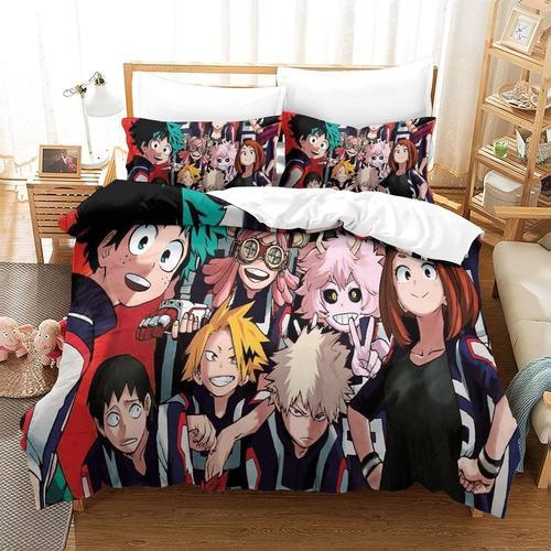 Hero Academia ¿C Parure De Lit 3 Pieces Douce Avec Taie D'oreiller,... on Productcaster.