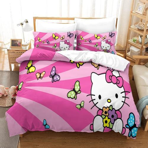 Kawaii Cat Housse De Couette Literie Fermeture A Glissiere, Ensembl... on Productcaster.