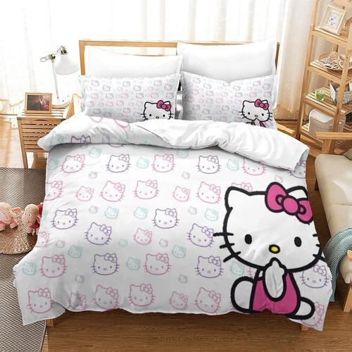 Kawaii Cat Housse De Couette Literie Fermeture A Glissiere, Ensembl... on Productcaster.