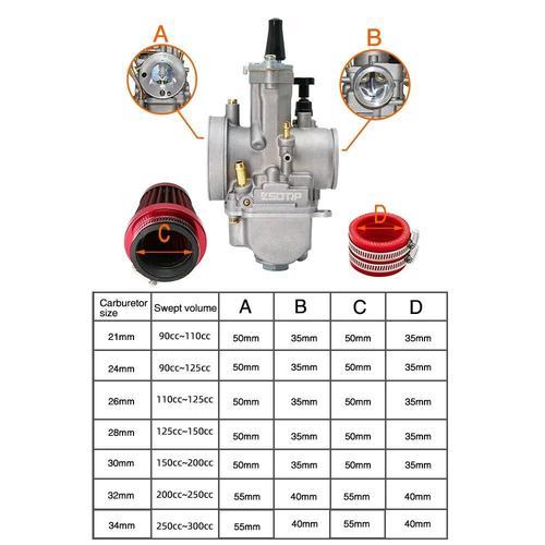 28 Mm - Carburateur Keihin Pwk Avec Filtre À Air, Carb Fit, Moto, M... on Productcaster.