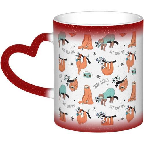 Tasse A Changement De Couleur Drole Mignon Animal Paresseux Musique... on Productcaster.