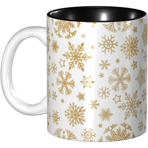 Tasses A Cafe De 11oz, Tasse En Ceramique De Flocons De Neige Dores... on Productcaster.