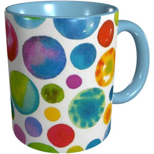 Tasse A Cafe De Couleur Amusante, Tasses A Points Colores, Larges T... on Productcaster.