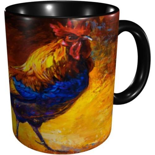 Tasses A Cafe En Ceramique De Poulet De Coq De Peinture A L'huile C... on Productcaster.