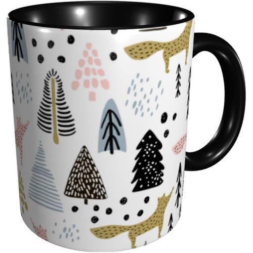 Tasses A Cafe En Ceramique, Foret D'hiver, Arbre De Xmas, Renard, 1... on Productcaster.