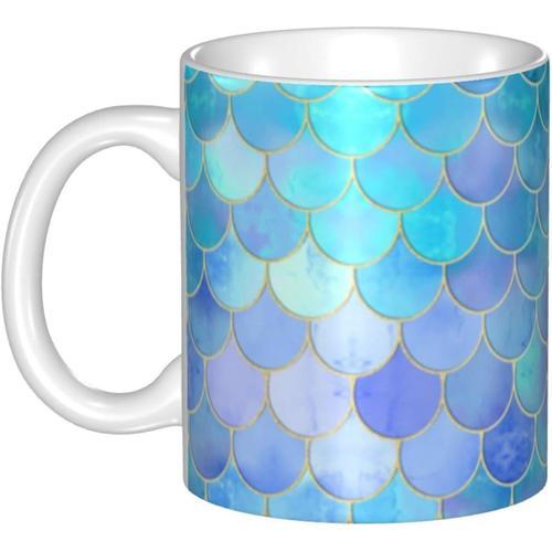 Tasses En Ecailles De Sirene Dorees | Tasse En Ceramique Imprimee |... on Productcaster.