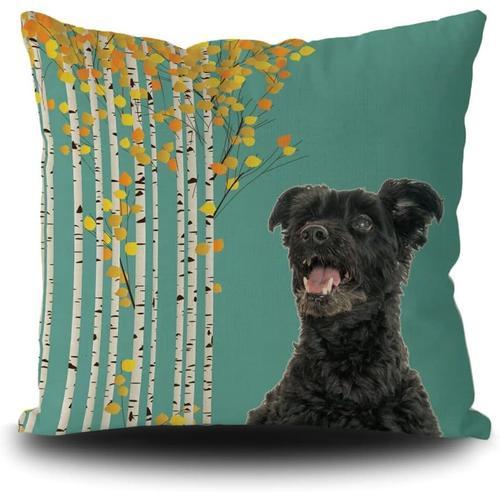 Taie D'oreiller Décorative Mignonne Yorkie Caniche Chien Automne Av... on Productcaster.