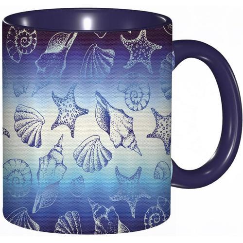 Tasse A Cafe Bluehand Drawn Marine Elements Starfish Seashells Ombr... on Productcaster.