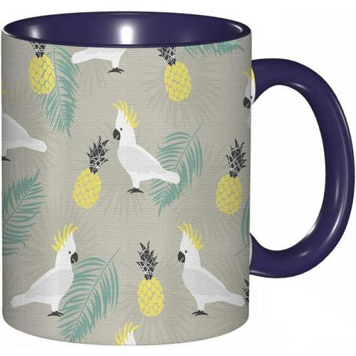 Tasse A Cafe Motif Tropical Avec Impression D'ananas Et De Perroque... on Productcaster.