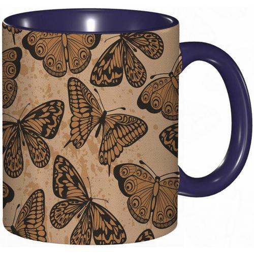 Tasse A Cafe Motif Repetitif De Divers Papillons Sur Impression D'e... on Productcaster.