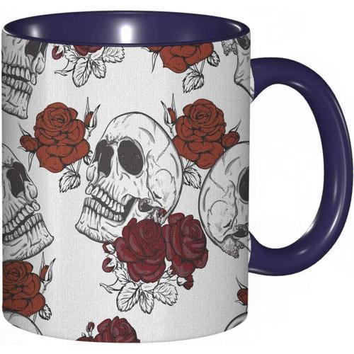 Tasse A Cafe Retro Gothique Tete Morte Squelette Avec Roses Theme H... on Productcaster.