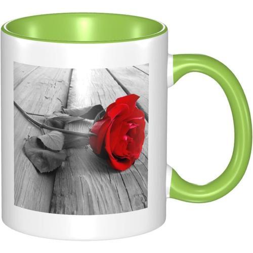 Tasse En Ceramique - Une Tasse De Rose Rouge - Une Tasse De The - D... on Productcaster.