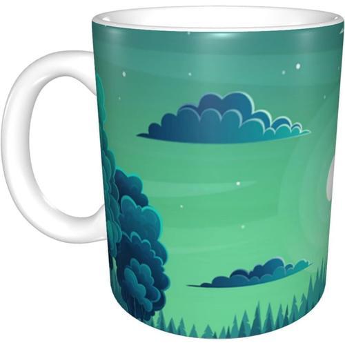 Tasse Amusante En Ceramique Clair De Lune Avec Arbres - 11 Oz - Cad... on Productcaster.