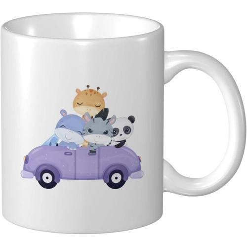 Tasse A Cafe 11 Oz Petits Animaux Mignons Chevauchant Dans La Voitu... on Productcaster.