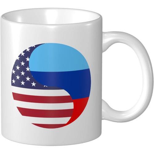 Tasse A Cafe Avec Drapeau Yin Yang De L'amerique Et De La Republiqu... on Productcaster.