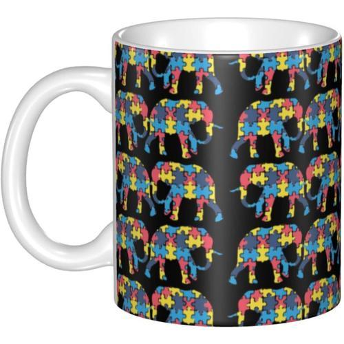 Tasses A Cafe 11 Oz Pour Sensibilisation A L'autisme Et Elephant Ta... on Productcaster.