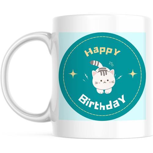 Tasse De Cercle De Joyeux Anniversaire Amusante Verte Personnalisee... on Productcaster.