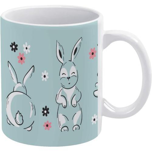 Tasse A Cafe En Forme De Lapin De Paques Tasse En Ceramique Avec Fl... on Productcaster.