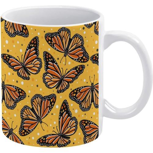 Tasse A Cafe En Ceramique Avec Papillons Monarques Tasses A Boire B... on Productcaster.