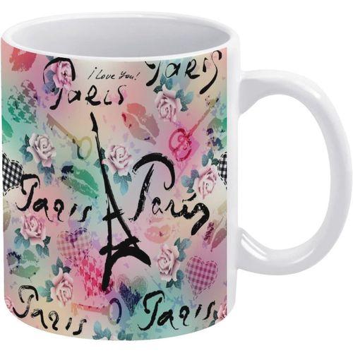 Tasse A Cafe Roses Colorees Tour De Paris Tasse En Ceramique Pour L... on Productcaster.