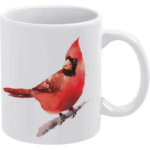 Tasse A Cafe Oiseau Cardinal Sur La Branche Aquarelle Rouge Animal ... on Productcaster.