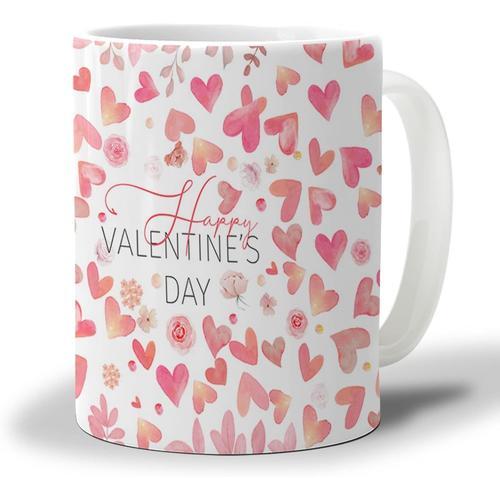 Tasse A Cafe Pour La Saint-Valentin 330ml, C?Urs D'amour Roses, Fle... on Productcaster.