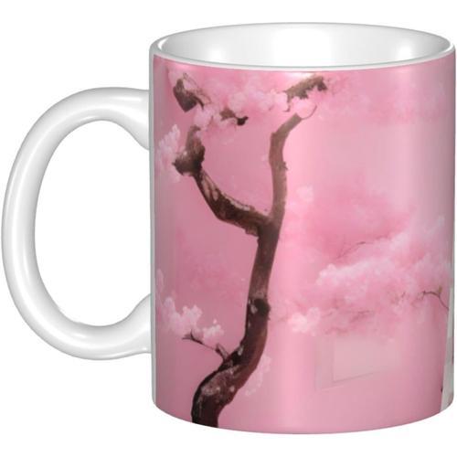 Tasse A Cafe En Porcelaine Avec Escalier Blanc En Fleurs De Cerisie... on Productcaster.