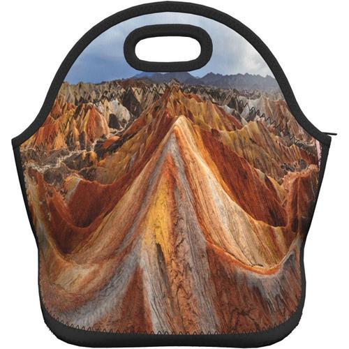 Lunch Bag- Box Sac à main-Colourful Mountains on Productcaster.