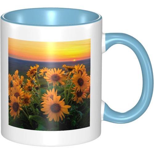 Tasse A Changement De Couleur De Ciel Orange, Tournesols Au Coucher... on Productcaster.