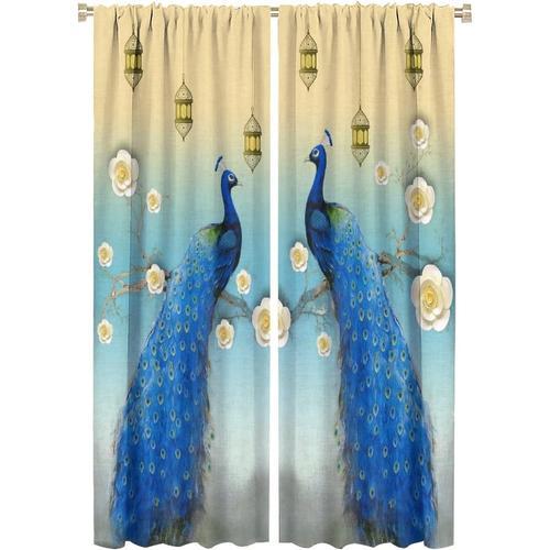 Rideaux De Paon Vintage, Beaux Animaux A Plumes Bleues, Rideaux Occ... on Productcaster.