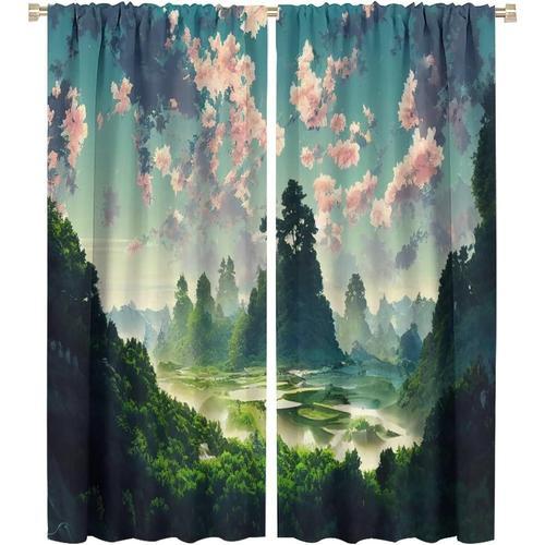 Rideaux Occultants Fantaisie Foret Anime Pour Le Salon, Belle Foret... on Productcaster.