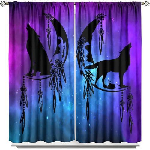 Rideaux Occultants Fantaisie Ciel Etoile, Animaux Sauvages Noirs, L... on Productcaster.