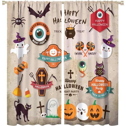 Rideaux Occultants Avec Elements De Dessin Anime D'halloween, Pour ... on Productcaster.