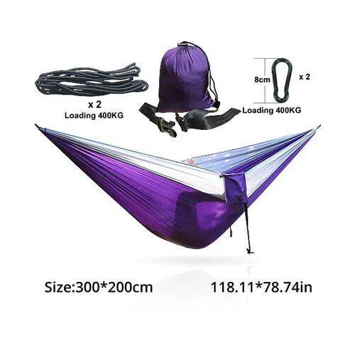 Hamac De Camping En Nylon Portable, Lit-Balançoire, Sangles Pour Vo... on Productcaster.