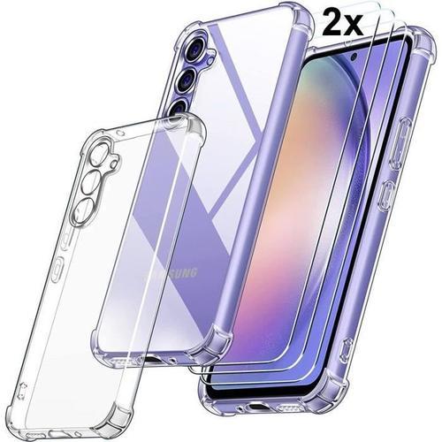 Coque Pour Samsung Galaxy A54 5g + 2 Vitres Verre Trempé Tpu Silico... on Productcaster.