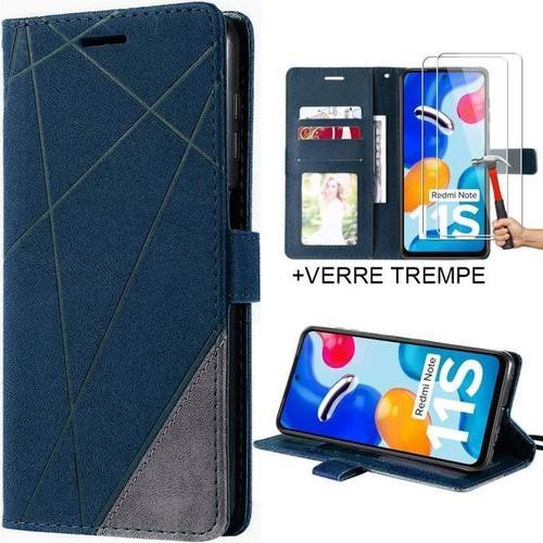 Pack De 2 Verres Trempés Avec Coque Pour Redmi Note 11s Bleu Marine... on Productcaster.