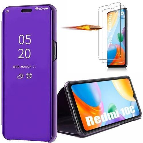 Pack 2 Verres Trempés+ Coque Pour Xiaomi Redmi 10c - Violet Intégra... on Productcaster.