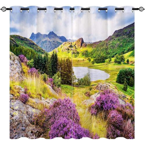 Rideaux De Paysage, Fleurs De Lac De Foret Naturelle, Motifs De Pay... on Productcaster.