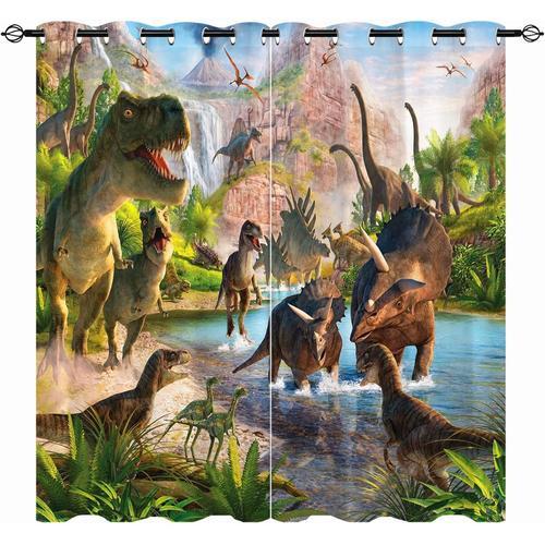 Rideaux De Dinosaures-Animaux De La Jungle, Motif Imprime Dino, ?Il... on Productcaster.