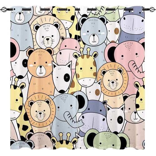 Rideaux D'animaux Sauvages ¿C Enfants Zoo Lion Ours Elephant Hippo ... on Productcaster.