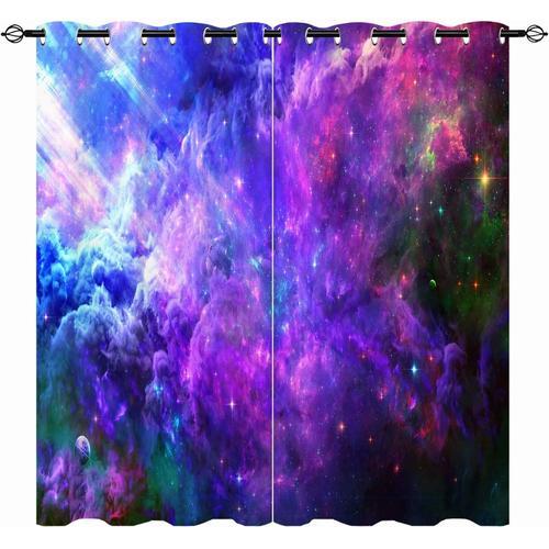 Rideaux Galaxie ¿C Espace Violet Bleu Nebuleuse Univers Ciel Etoile... on Productcaster.